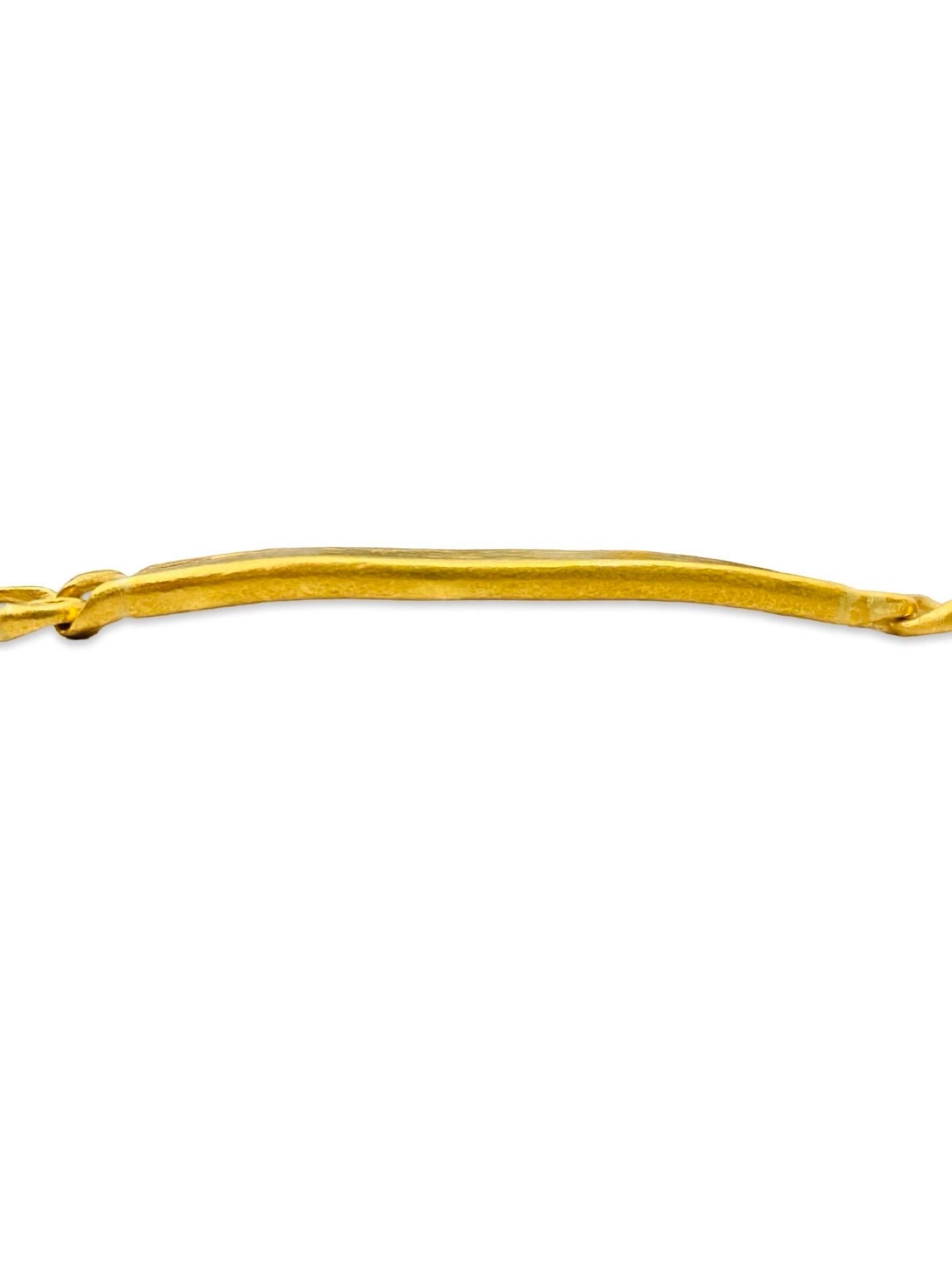 Antique 24k 999.9% 8mm Fancy Boxed Curb Link ID Bracelet For Sale 6