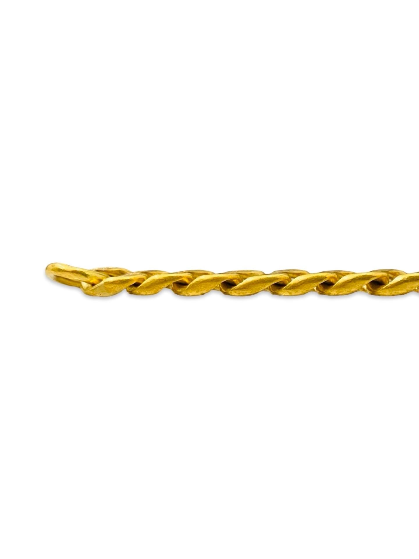 Antique 24k 999.9% 8mm Fancy Boxed Curb Link ID Bracelet  For Sale 7