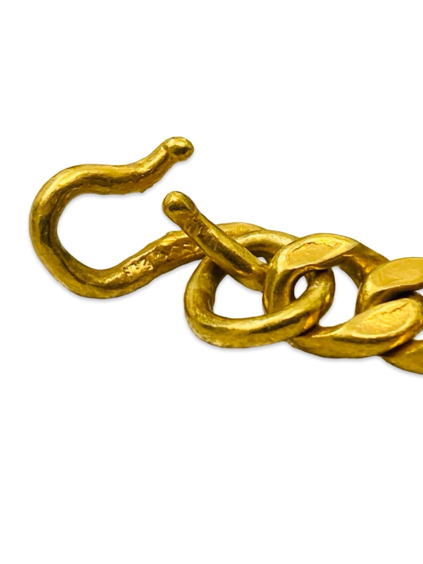 Antique 24k 999.9% 8mm Fancy Boxed Curb Link ID Bracelet For Sale 9