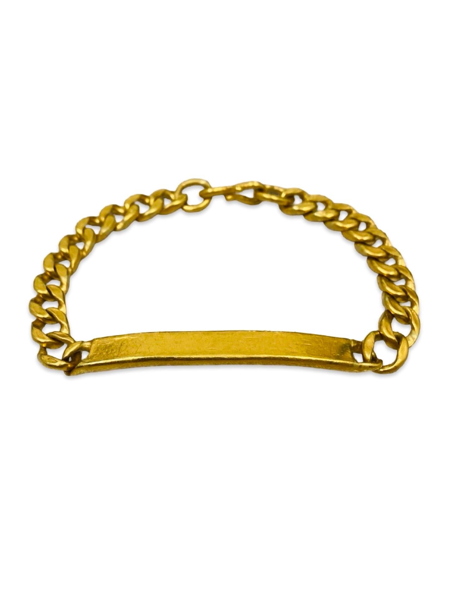 Antique 24k 999.9% 8mm Fancy Boxed Curb Link ID Bracelet  For Sale 4