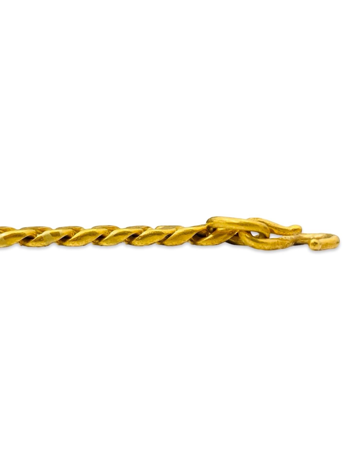 Antique 24k 999.9% 8mm Fancy Boxed Curb Link ID Bracelet For Sale 5