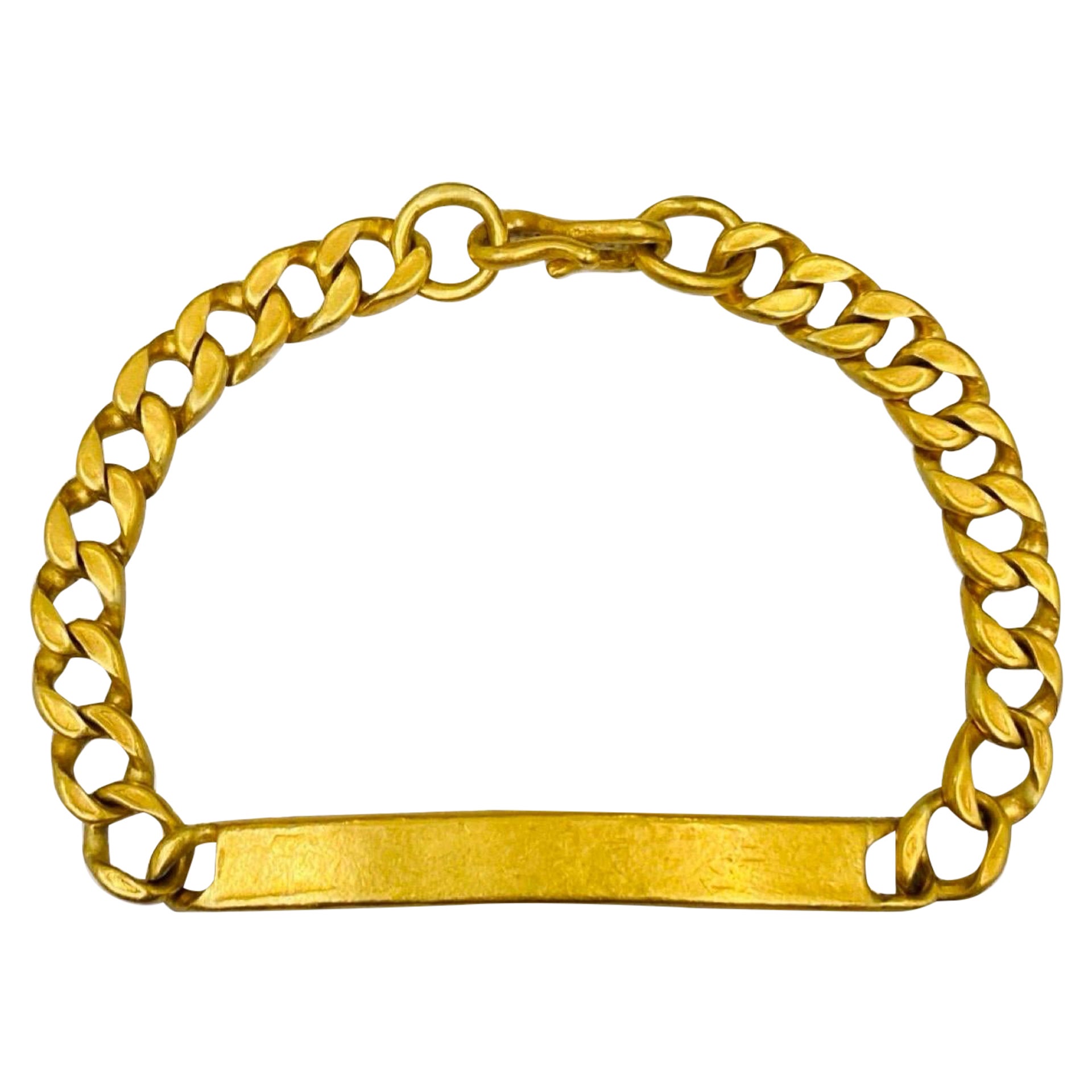 Antikes 24k 999.9% 8mm Fancy Boxed Curb Link ID-Armband, antik
