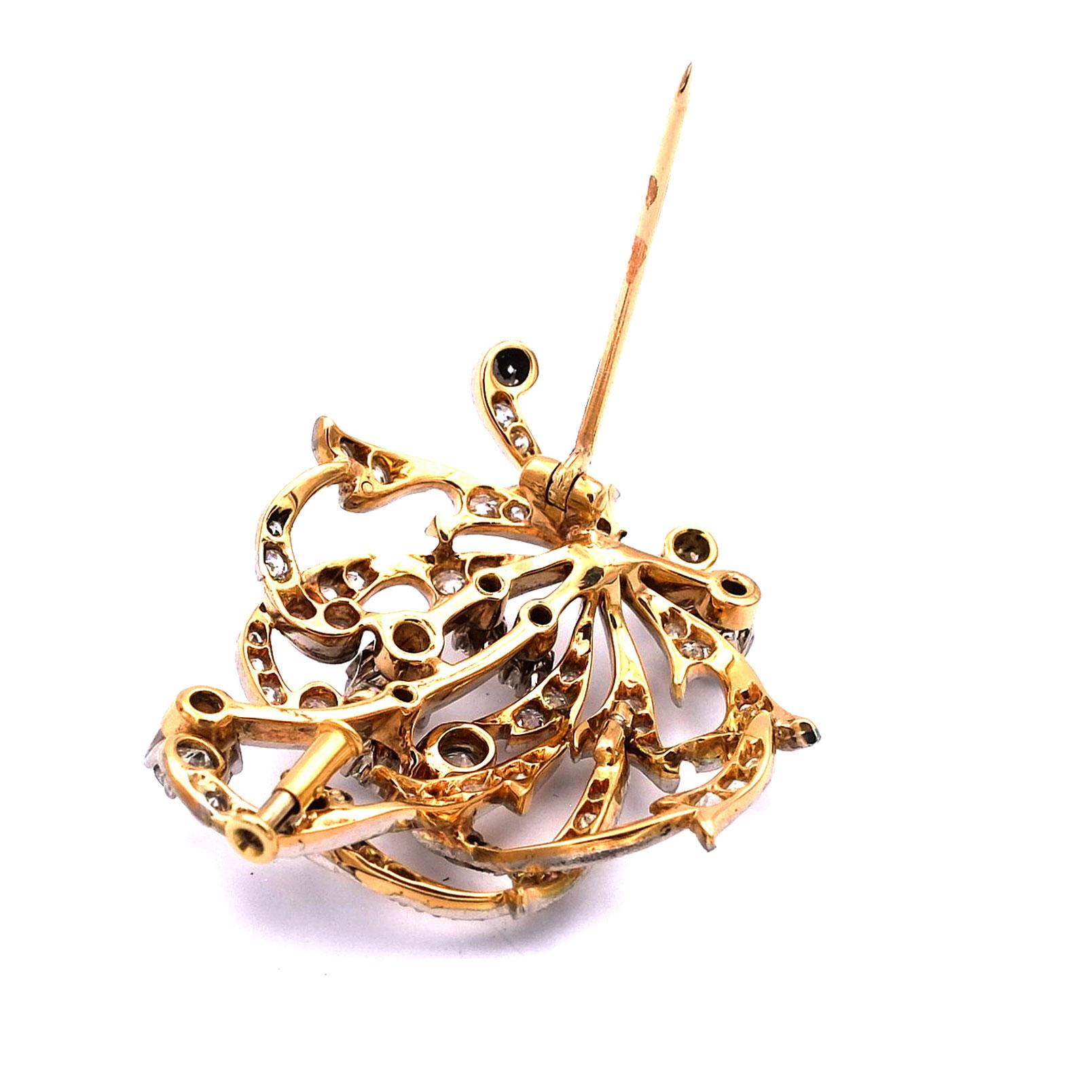 broche ancienne or et diamant