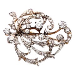 Antike Brosche aus 18k Gold und Platin mit 2,5 Karat Diamanten, um 1930