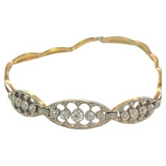 Bracciale antico in oro platino da 2,5 carati e diamanti Art Deco