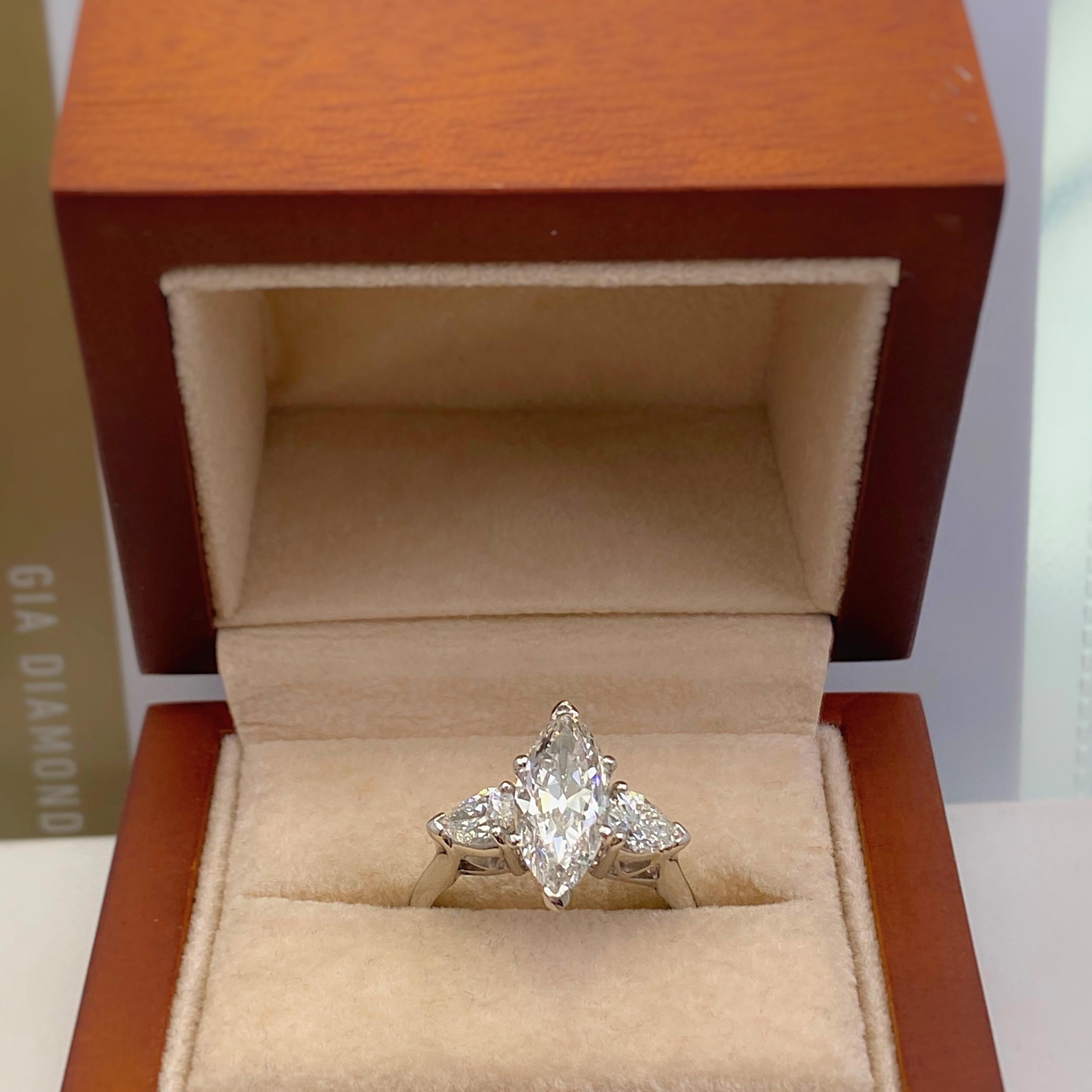 Antique 2.56 Carat Marquise Diamond Engagement Ring GIA 2