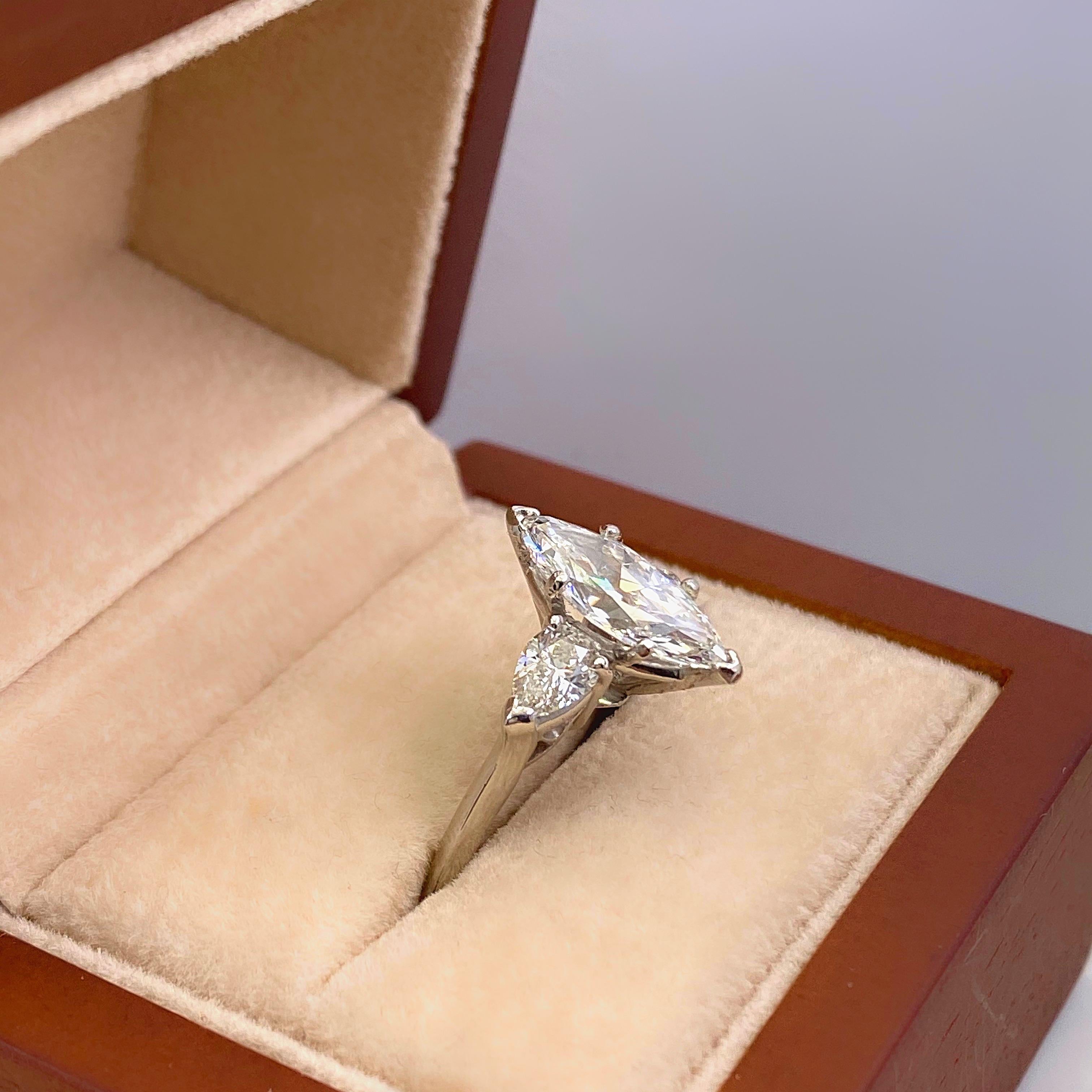 Antique 2.56 Carat Marquise Diamond Engagement Ring GIA 3