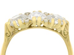 Antique 1900s 2.61 Carat Diamond and Yellow Gold Trilogy Ring