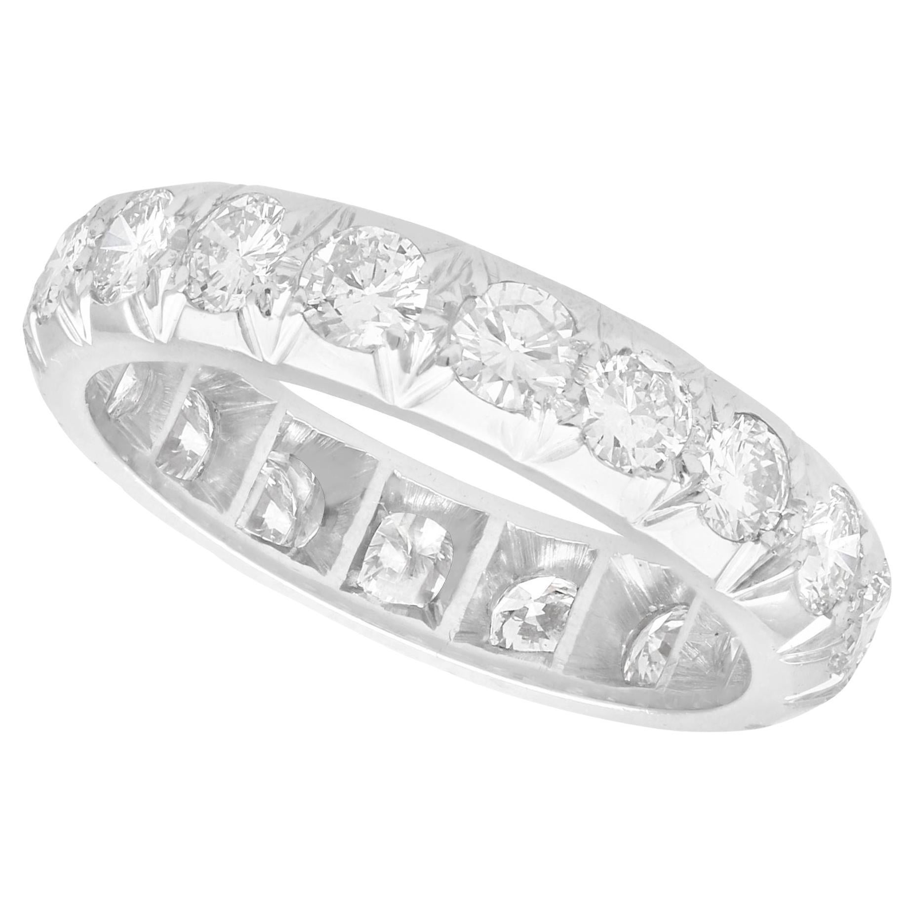 Antique 2.61 Ct Diamond and Platinum Full Eternity Ring Circa 1930 For Sale