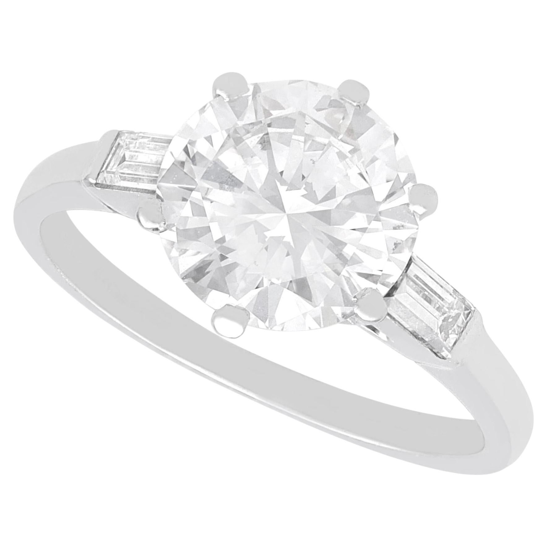 Antique 2.62 Carat Diamond and Platinum Solitaire Ring Circa 1935