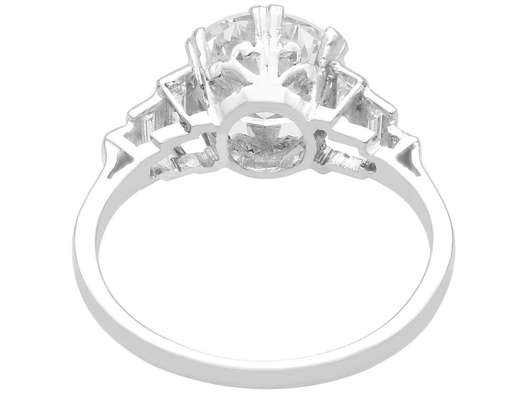 Antiker Solitär-Ring aus Platin mit 2,62 Karat Diamant im Zustand „Hervorragend“ im Angebot in Jesmond, Newcastle Upon Tyne