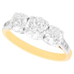 Antiker 2.63Ct Diamant und 18k Gelbgold Trilogie Ring CIRCA 1925