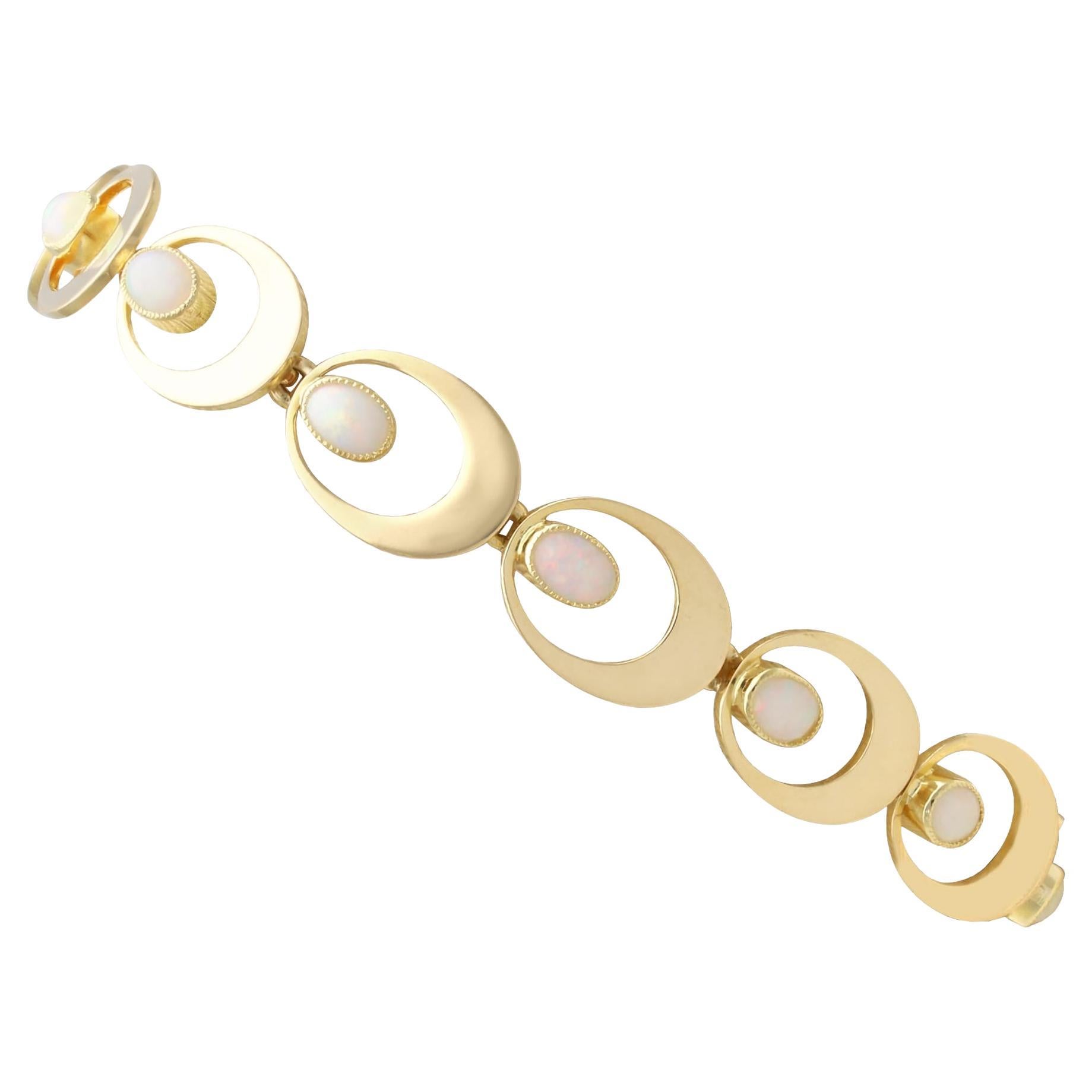 Bracciale antico in oro giallo 15k e opale da 2,65 carati CIRCA 1900