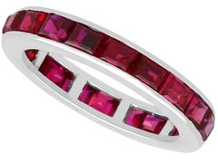 Antique 2.65Ct Ruby and Platinum Eternity Ring Circa 1930