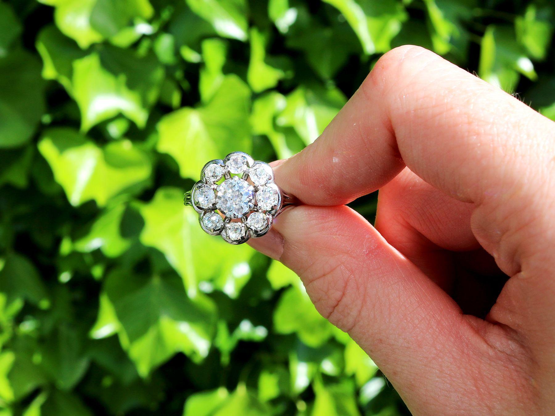 A stunning antique 1930's 2.66 carat diamond and platinum cluster style dress ring; part of our diverse antique jewellery and estate jewelry collections

This stunning, fine and impressive antique 1930's diamond cluster ring has been crafted in