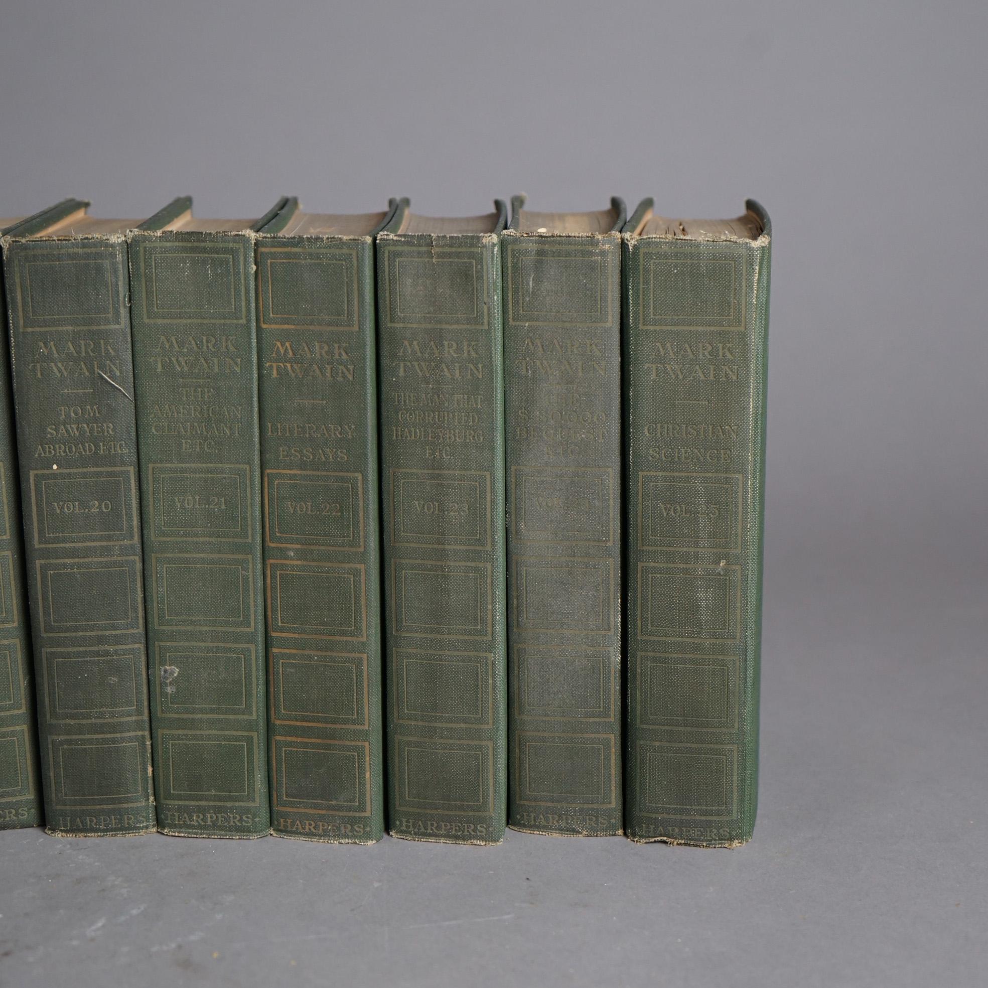Antique 27-Volume Set Authorized Uniform Edition Books, Mark Twain Signed, c1899 3