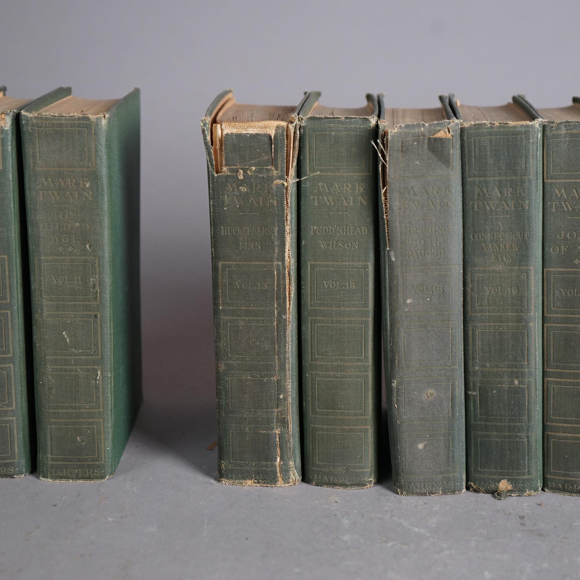 19th Century Antique 27-Volume Set Authorized Uniform Edition Books, Mark Twain Signed, c1899