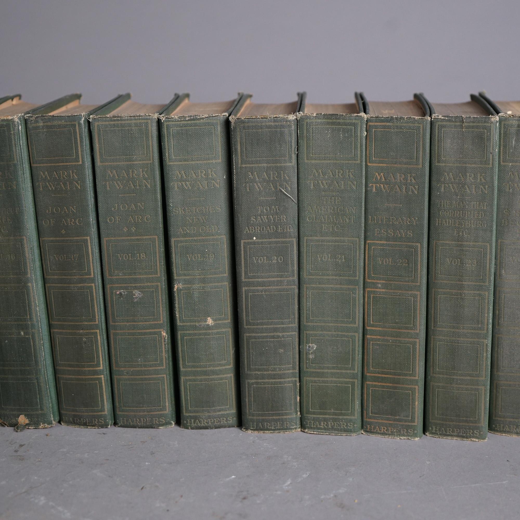 Antique 27-Volume Set Authorized Uniform Edition Books, Mark Twain Signed, c1899 1
