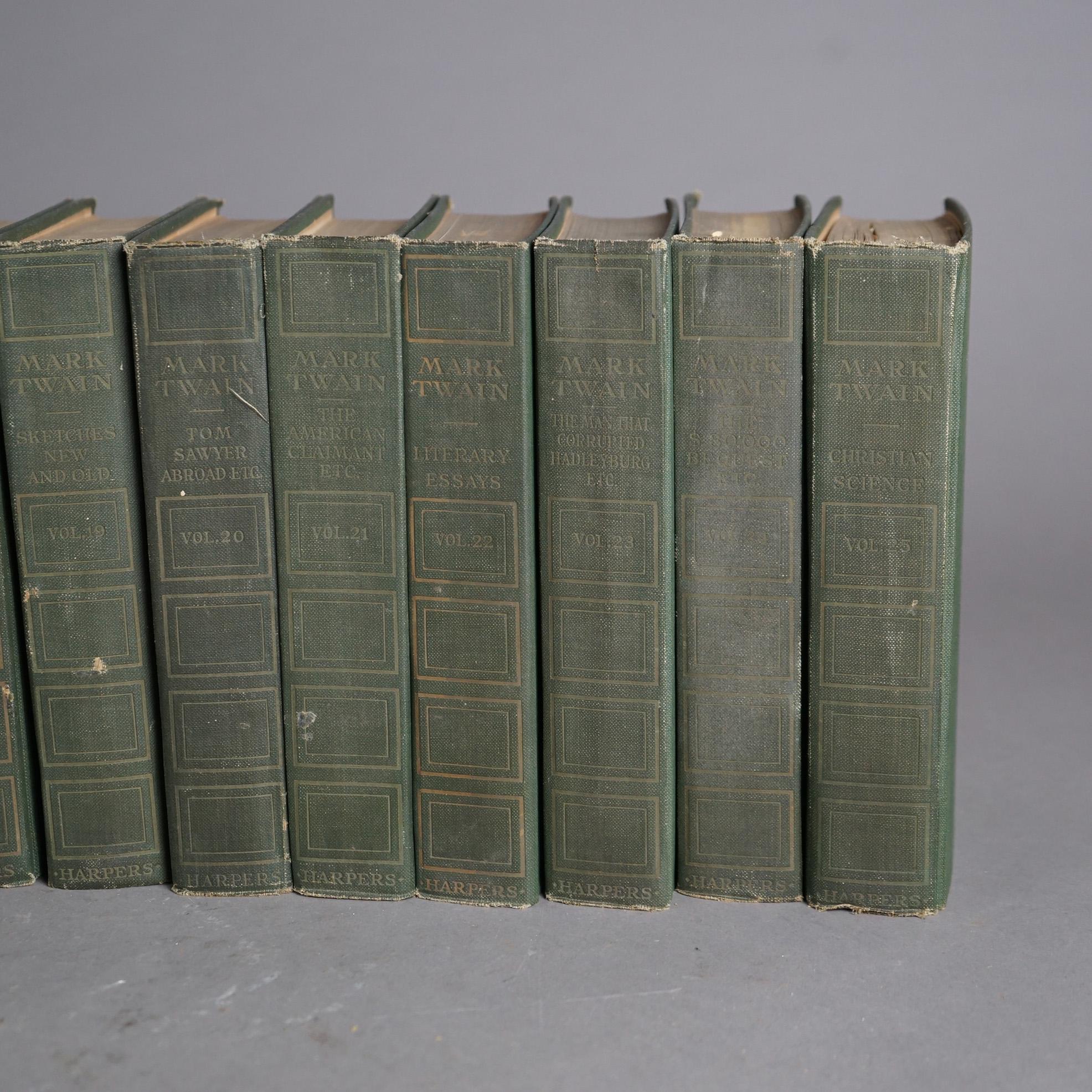 Antique 27-Volume Set Authorized Uniform Edition Books, Mark Twain Signed, c1899 2