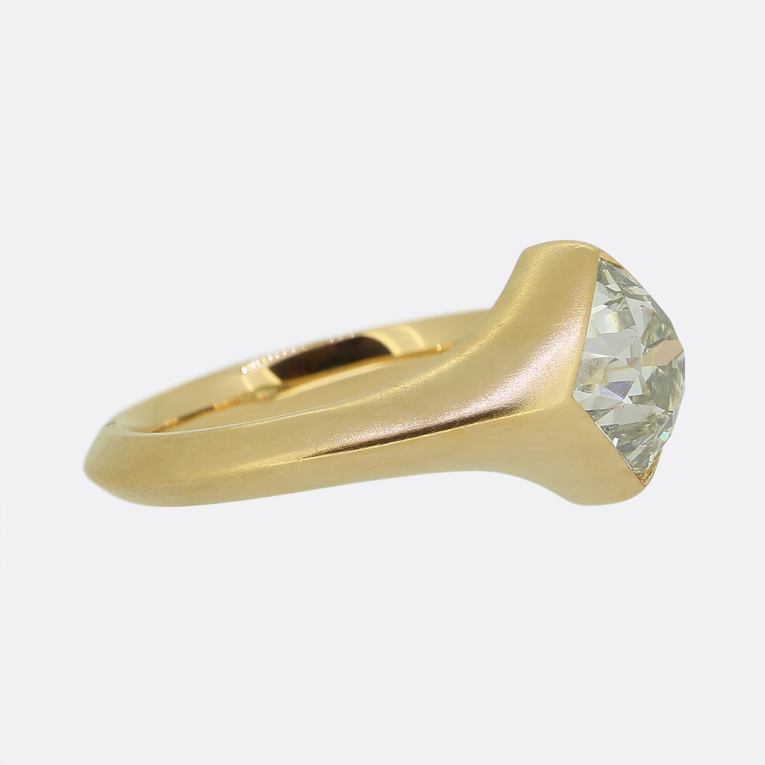 Antique Cushion Cut Antique 2.70 Carat Old Cushion Cut Diamond Solitaire Ring