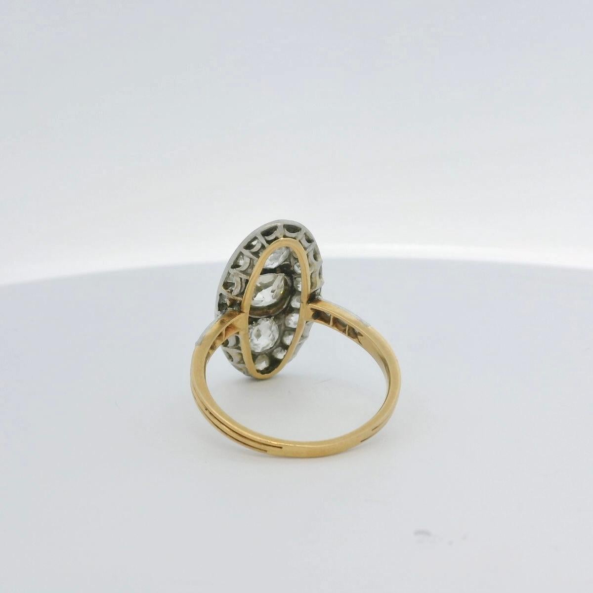 Antique 2.70 Carats diamond ring circa 1900 In Good Condition For Sale In Uccle, BE