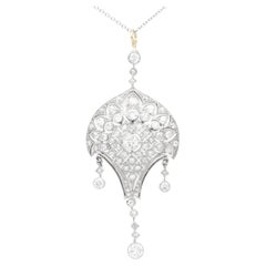 Pendentif ancien en or jaune et diamants de 2,71 carats 