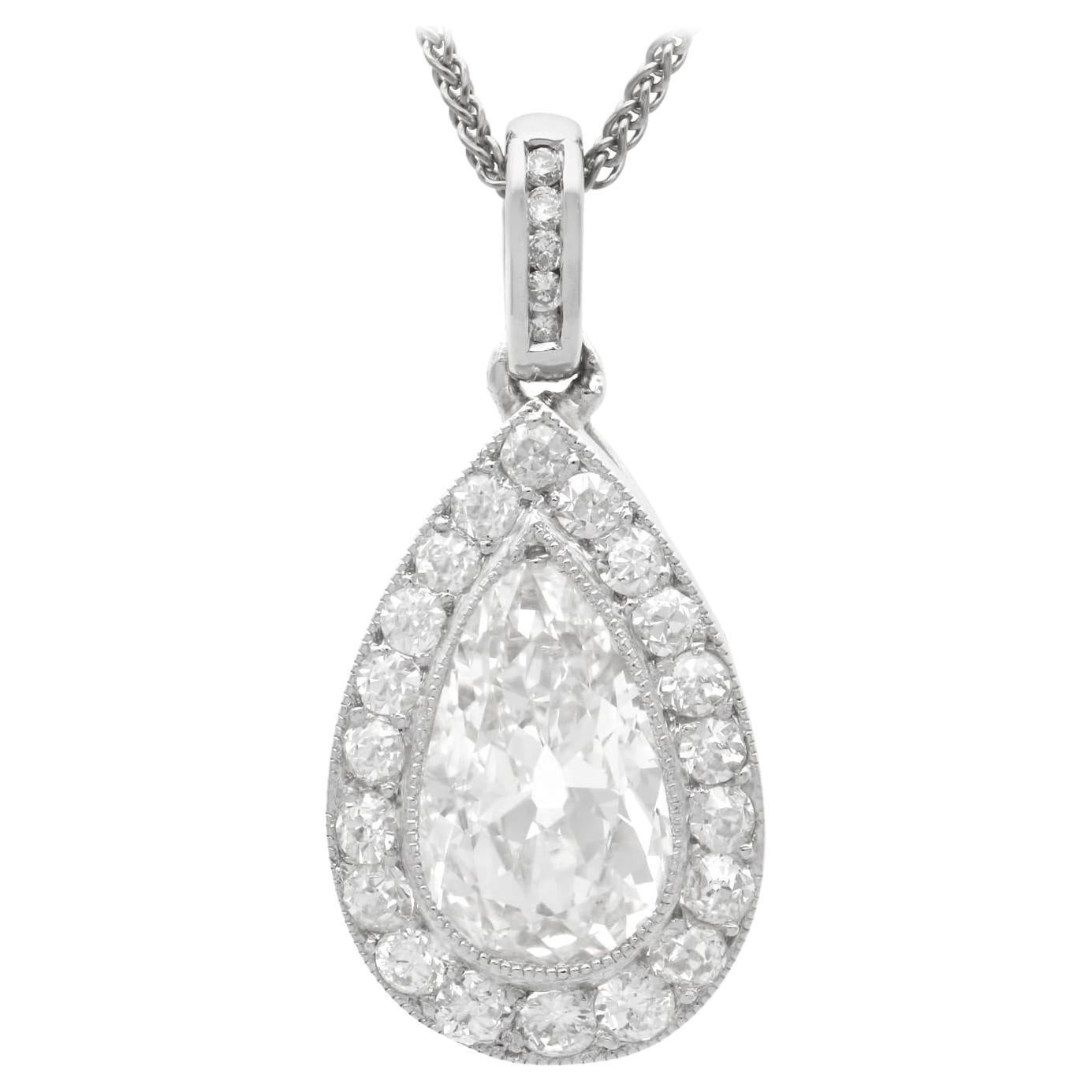 Antiker Anhänger aus Platin mit 2,72 Karat Diamanten und Platin, um 1910