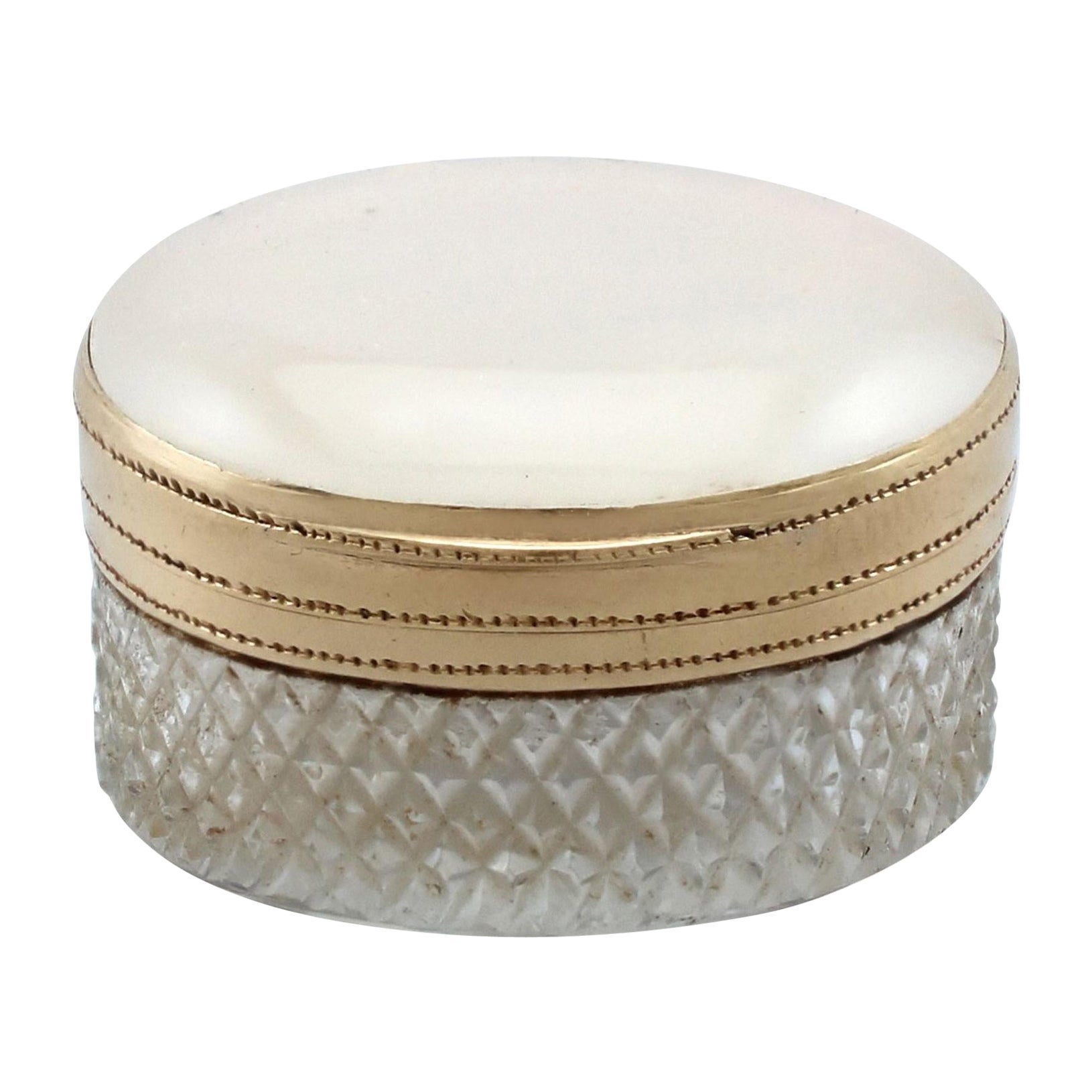 Antike 27,34 Karat Quarz-Gelbgold- und Glas-Vinaigrette im Angebot