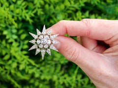 Antique 2.81 Carat Diamond and Silver Set Star Brooch/Pendant Circa 1880