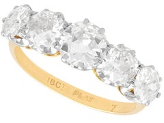 Antiker 2,83 Karat Diamant und 18k Gelbgold Fünf Stein Ring CIRCA 1930