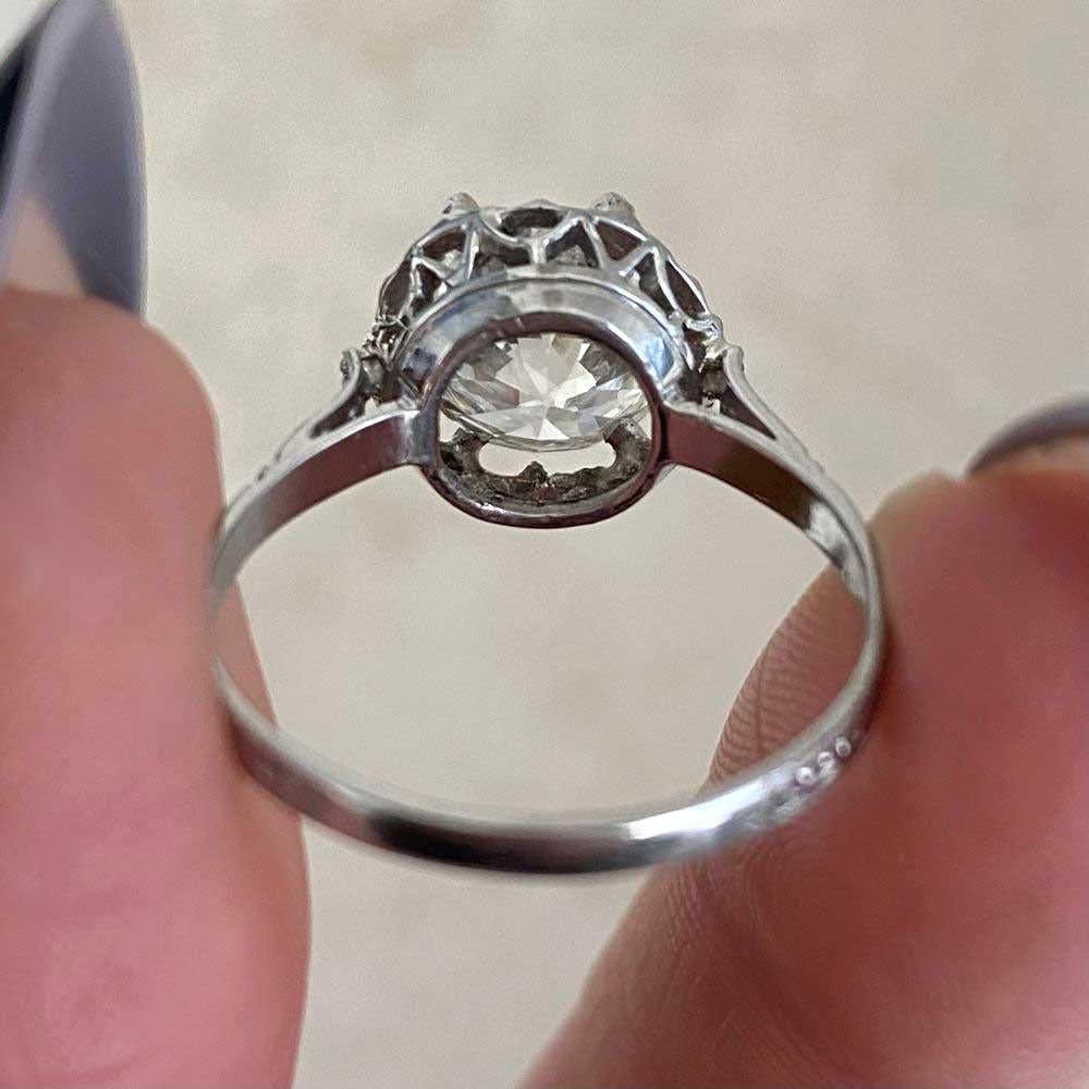 Antique 2.88ct Old European Cut Diamond Engagement Ring, VS1 Clarity, Platinum For Sale 6