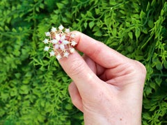 Antique 2.90ct Opal 0.25ct Ruby and 15ct Yellow Gold Pendant / Brooch Circa 1900