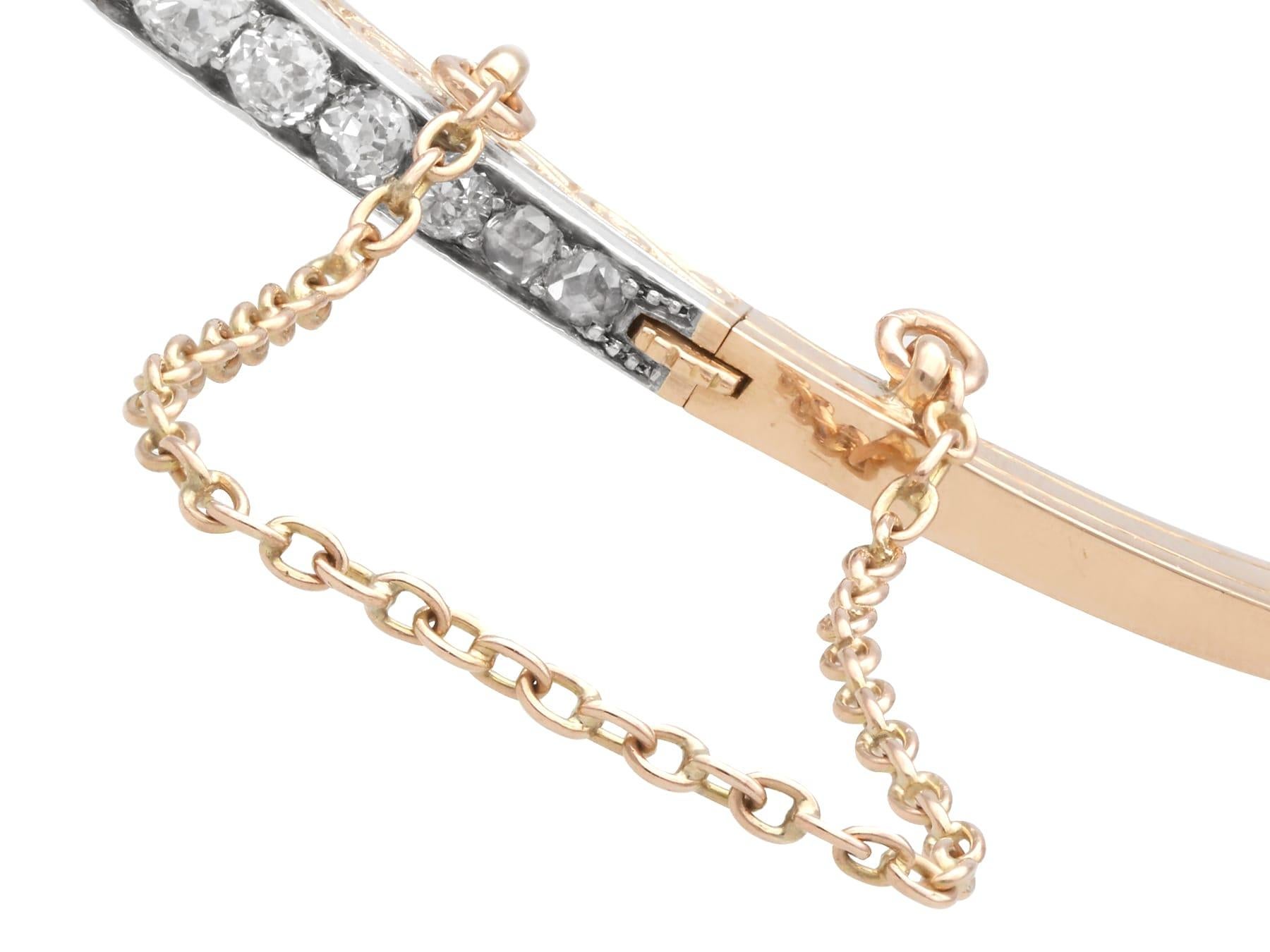 Brazalete antiguo de oro rosa de 18 quilates con rubí de 2,90 quilates y diamantes de 4,12 quilates - Circa 1890 en venta 6