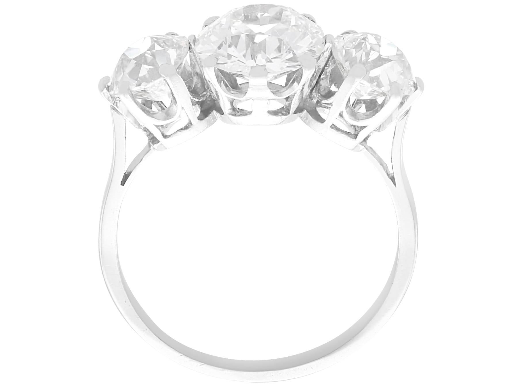 Antique 2.97ct Diamond and Platinum Trilogy Ring Circa 1925 2