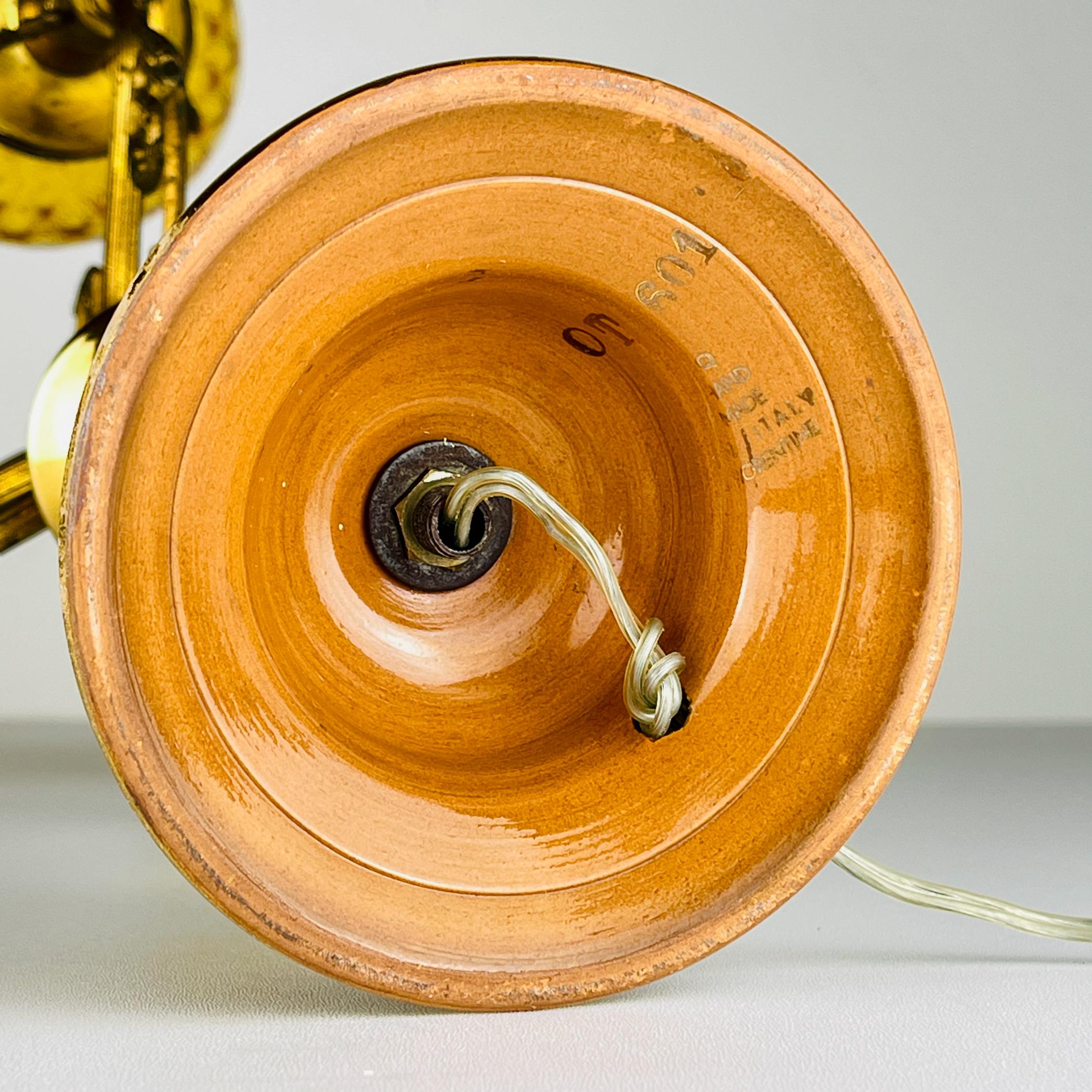 Antique 3 arm table lamp Hunting by C. Florentine, Italy 1950s For Sale 9
