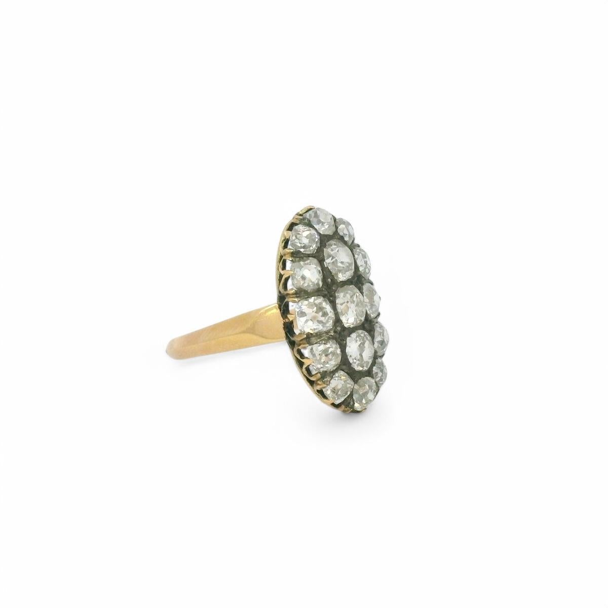 Bague ancienne en diamant de 3 carats en vente 1