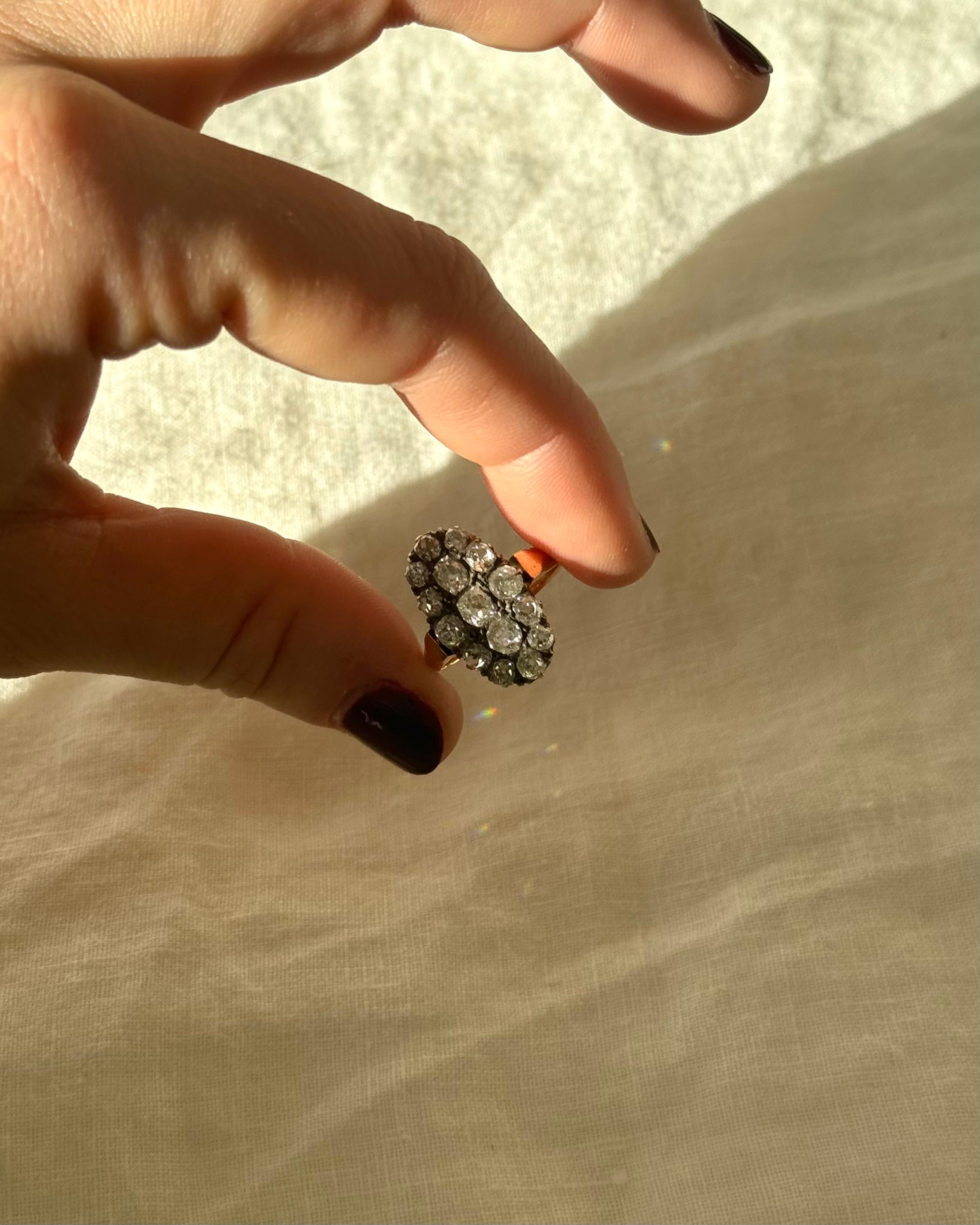 Bague ancienne en diamant de 3 carats en vente 3