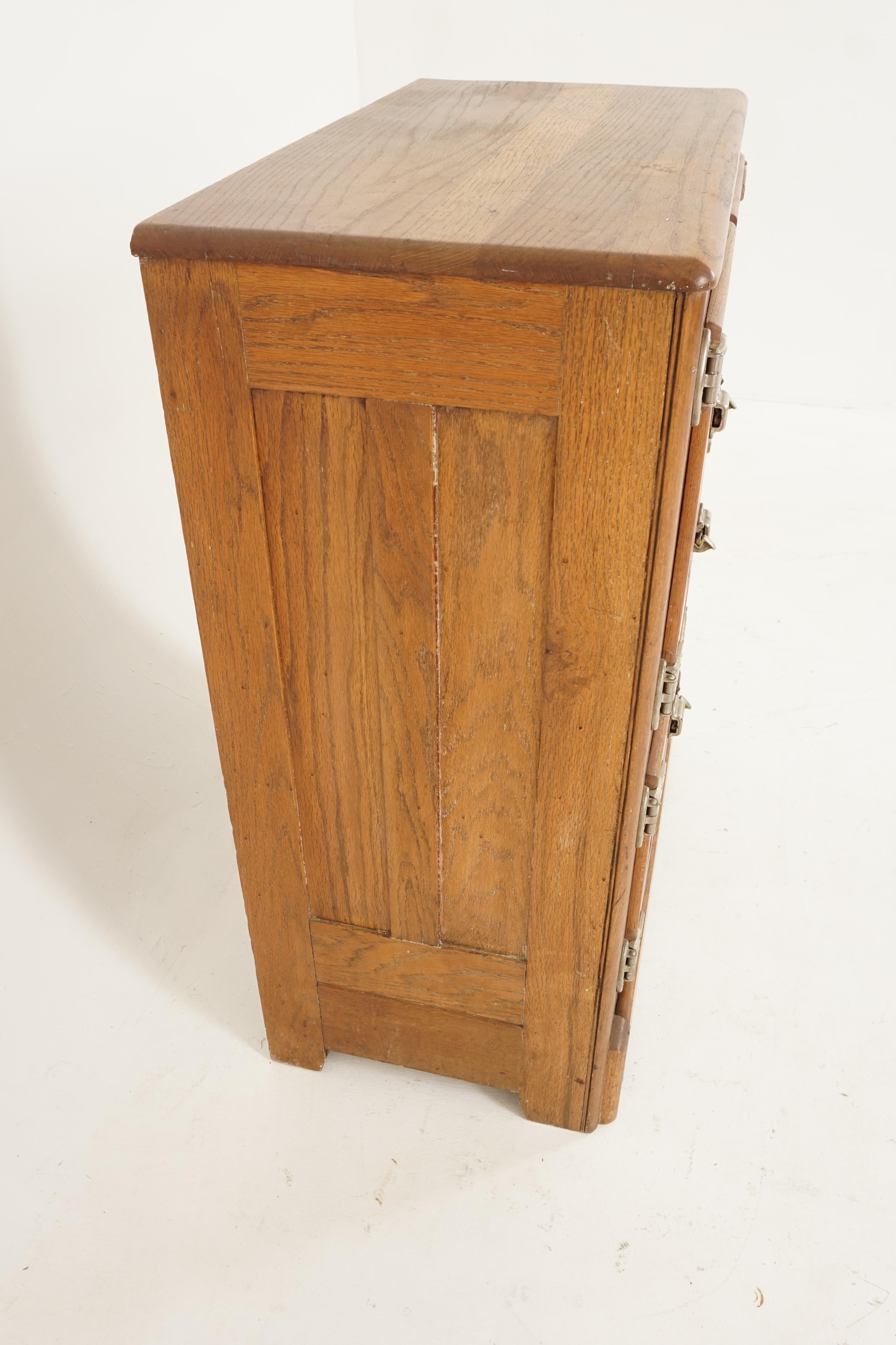 Early 20th Century Antique 3 Door Oak Ice Box Front Loader, America 1910, B2557