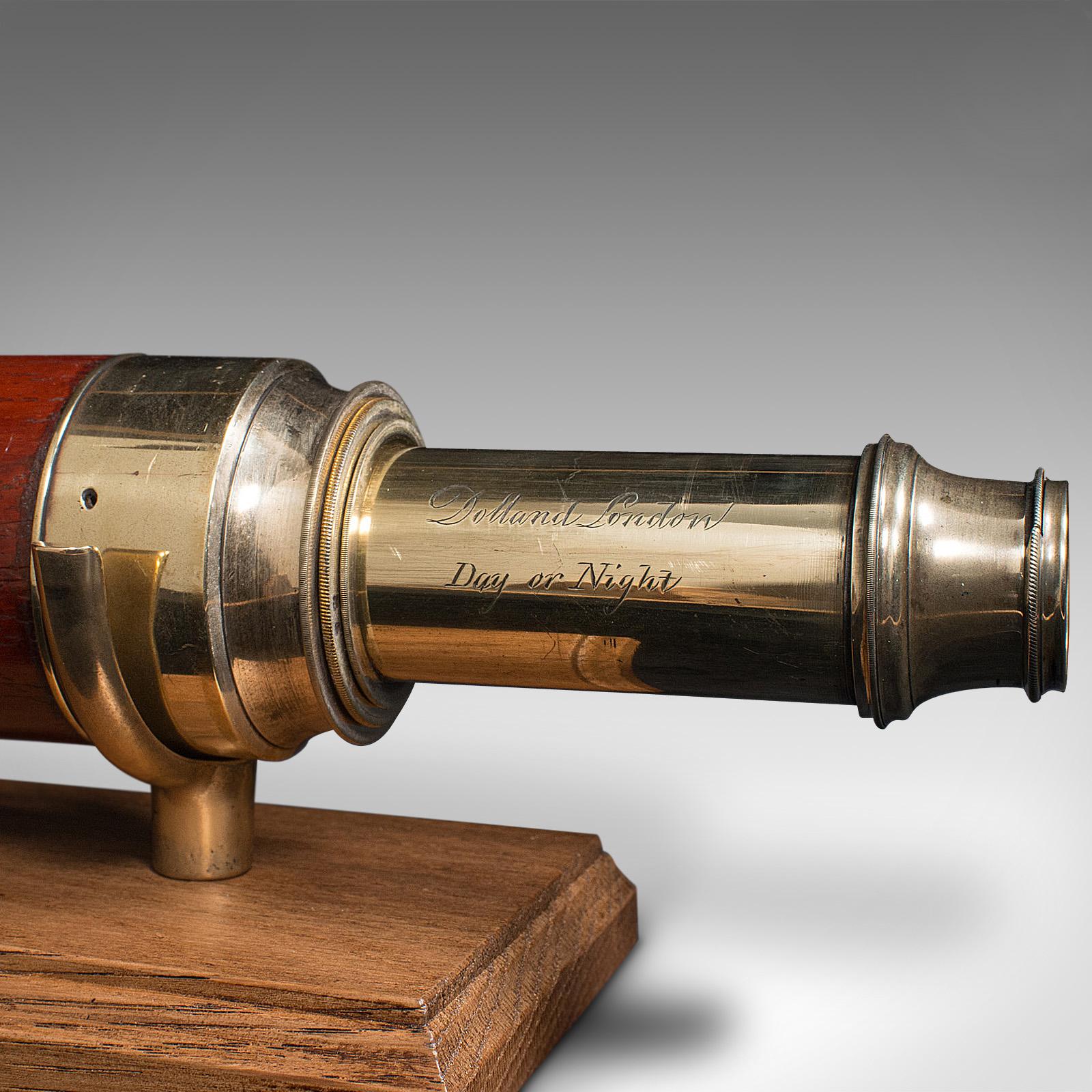 Antique 3 Draw Telescope, English, Brass, Day or Night, Terrestrial, Victorian 3