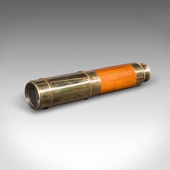 Antique 3 Draw Telescope, English Brass, Terrestrial Instrument, Victorian, 1880