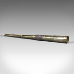 Antique 3 Draw Telescope, English, Brass, Terrestrial Refractor, Victorian, 1900