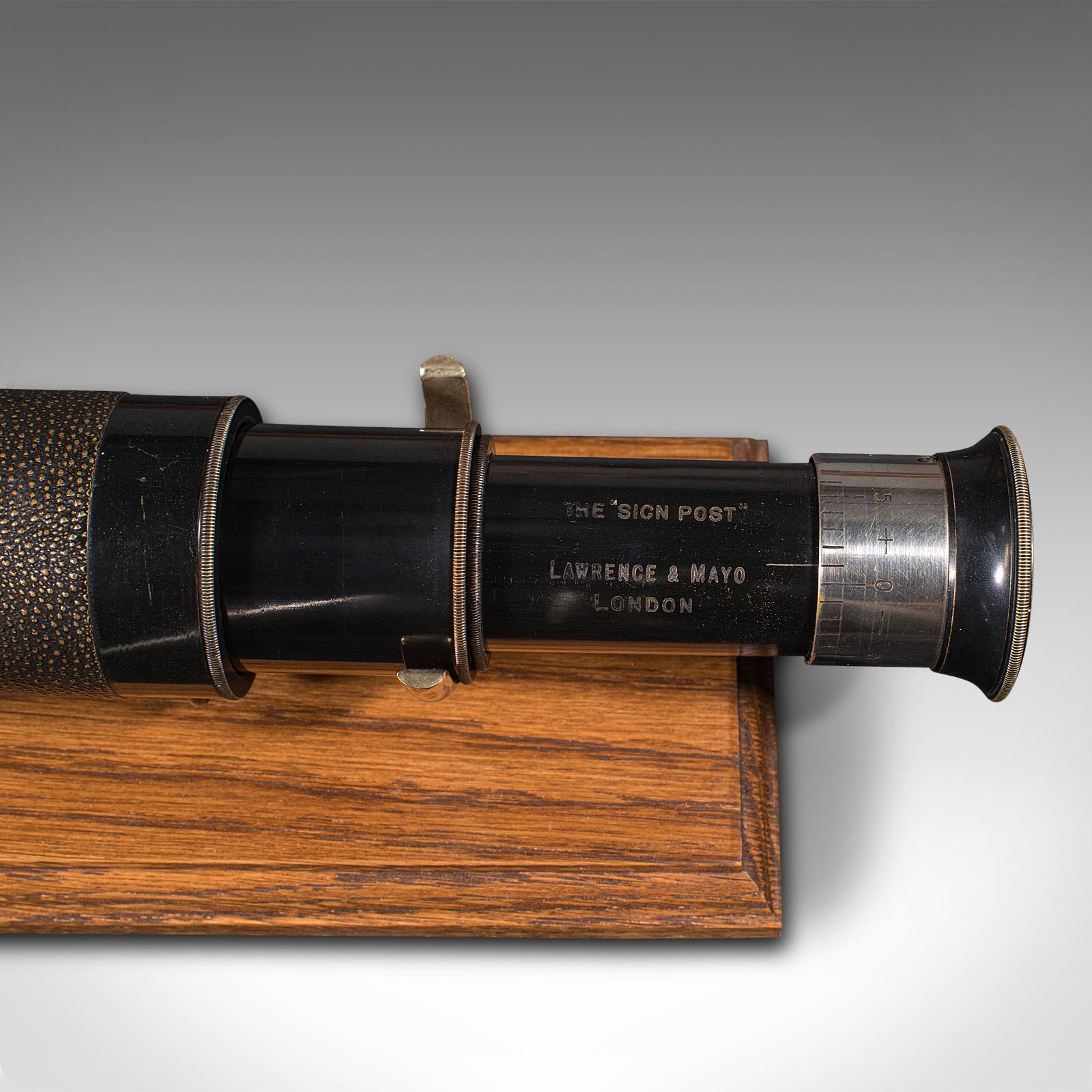 Antique 3 Draw Telescope, English, Terrestrial, Lawrence & Mayo, Victorian, 1900 3