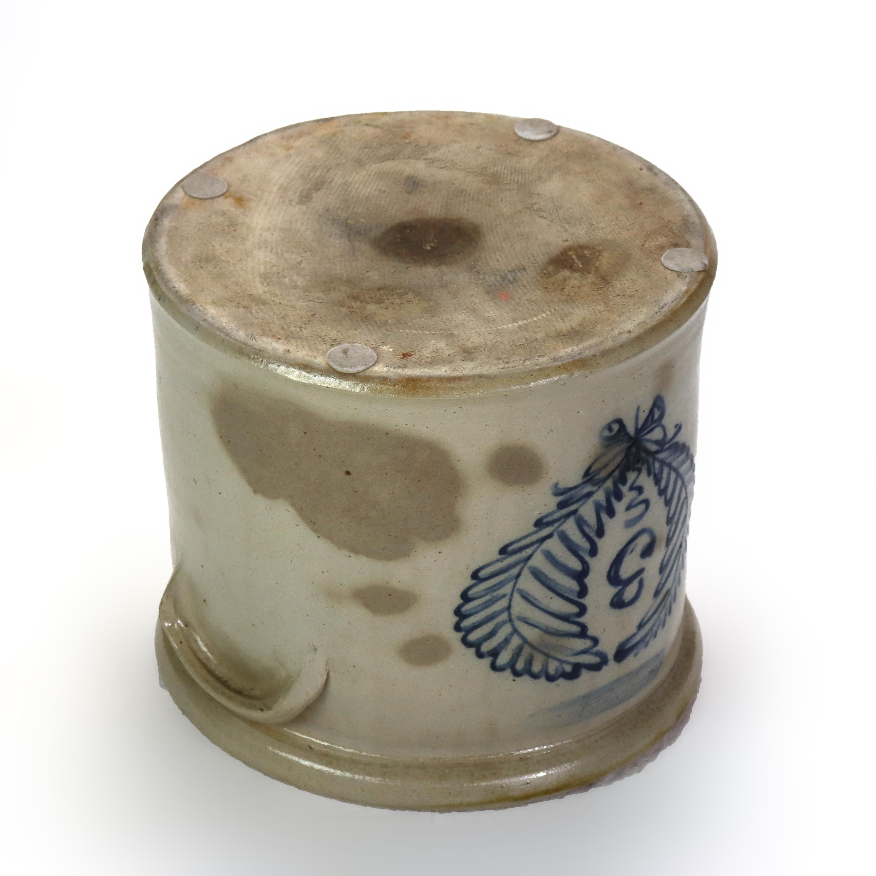 Antico vaso da 3 galloni in gres blu decorato con motivo a ghirlanda d'alloro, 1870 ca. in vendita 2