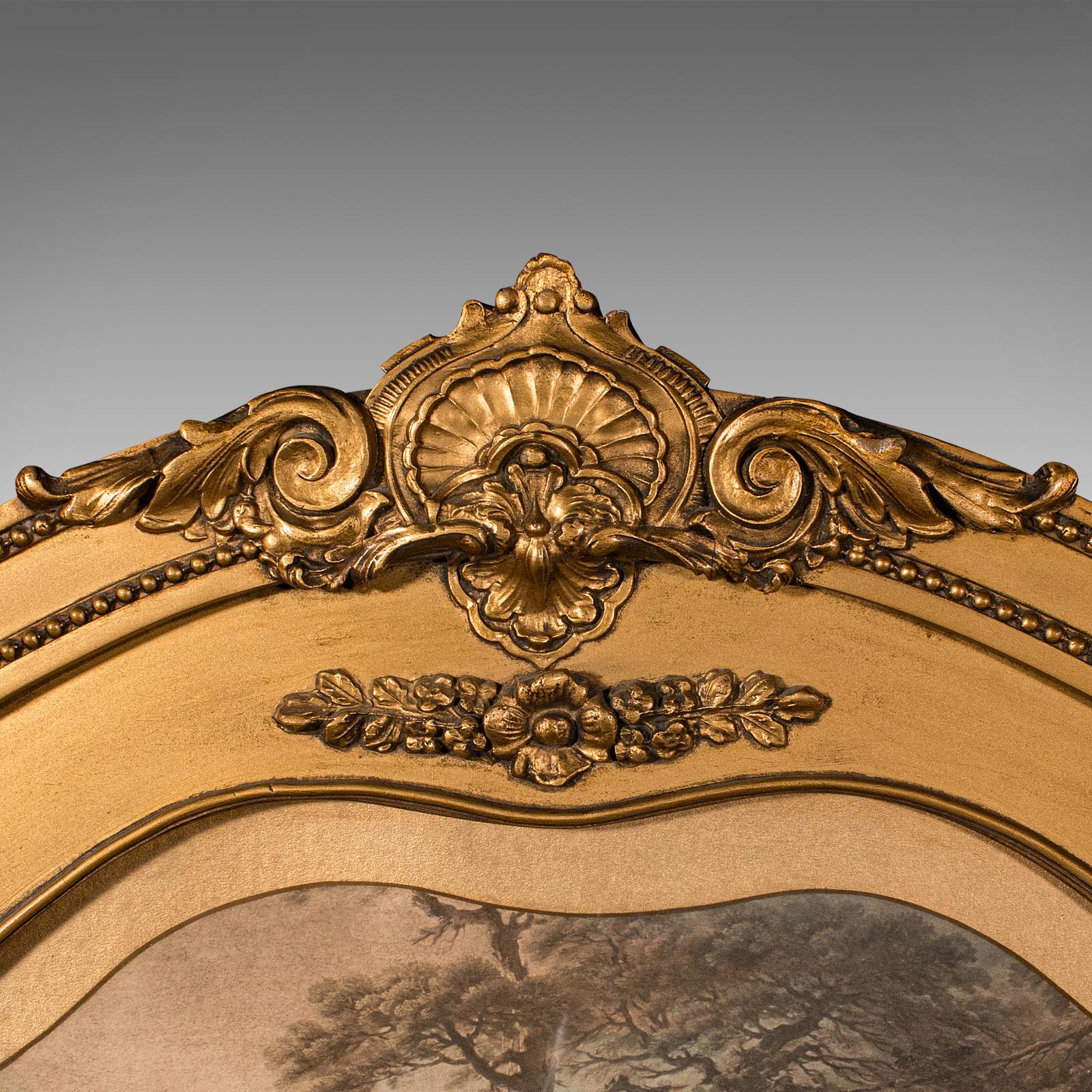 Antiker 3-teiliger Kommodenschirm, Französisch, vergoldetes Holz, Raumteiler, viktorianisch, 1900 im Angebot 1