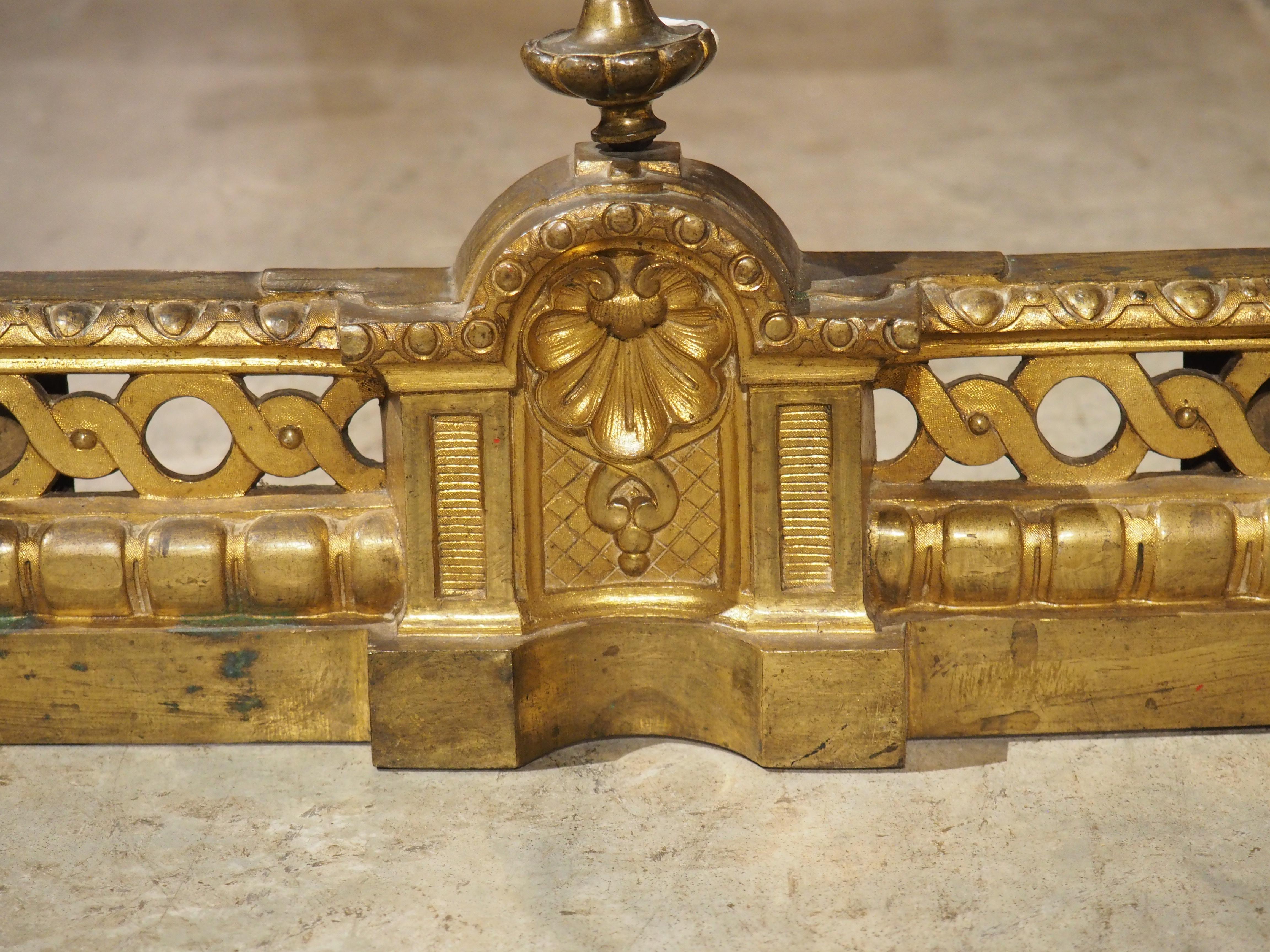 Antique 3 pezzi in bronzo dorato francese 'Bar de Cheminee', parafuoco, C.C. 1880 in vendita 3