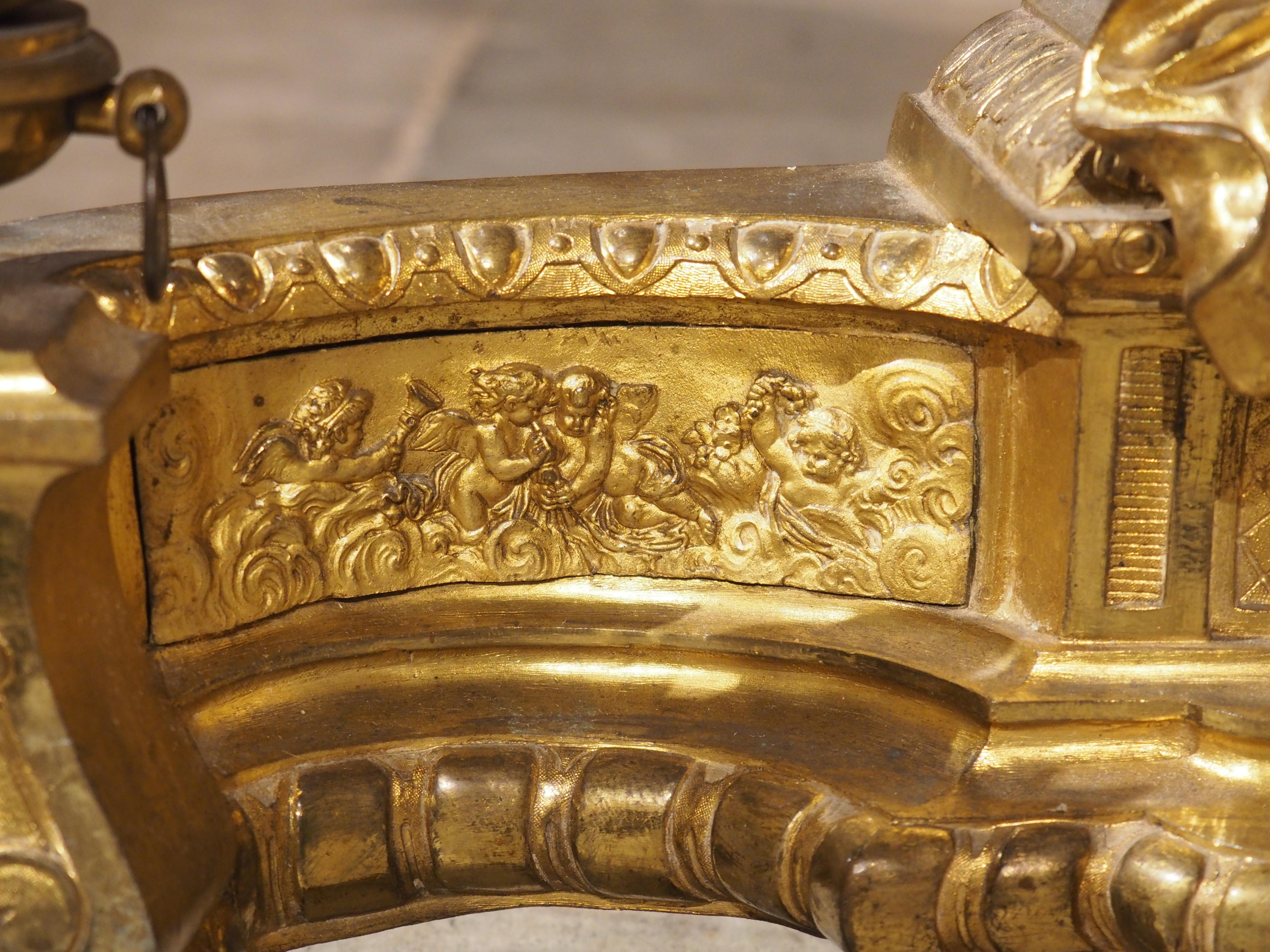 Antique 3 pezzi in bronzo dorato francese 'Bar de Cheminee', parafuoco, C.C. 1880 in vendita 5