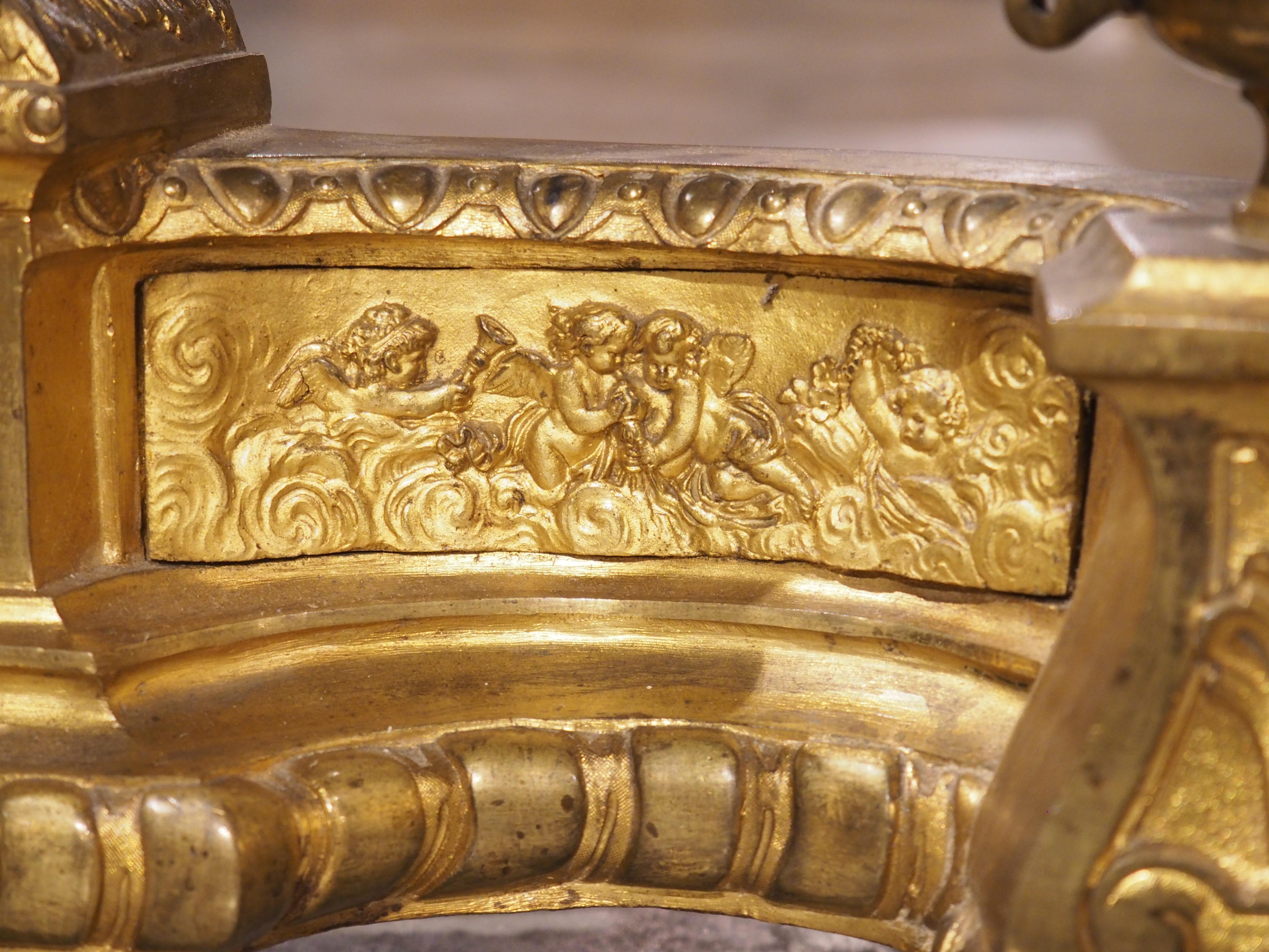 Antique 3 pezzi in bronzo dorato francese 'Bar de Cheminee', parafuoco, C.C. 1880 in vendita 9
