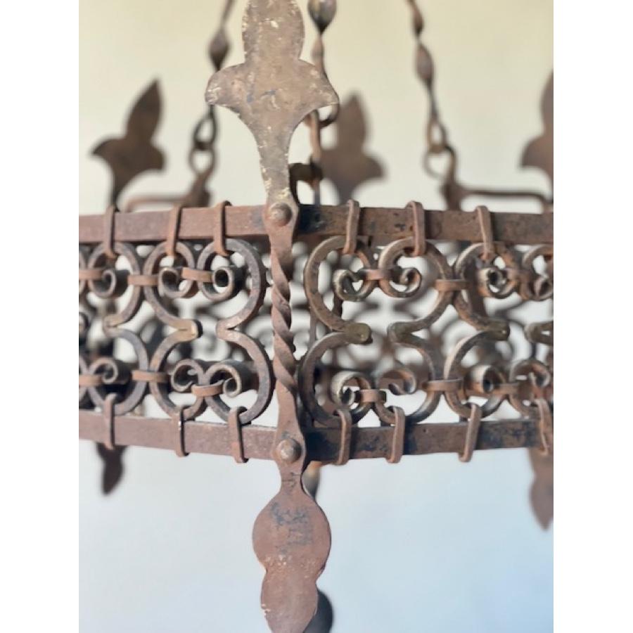 Antique 3-tier Candle Iron Chandelier For Sale 1