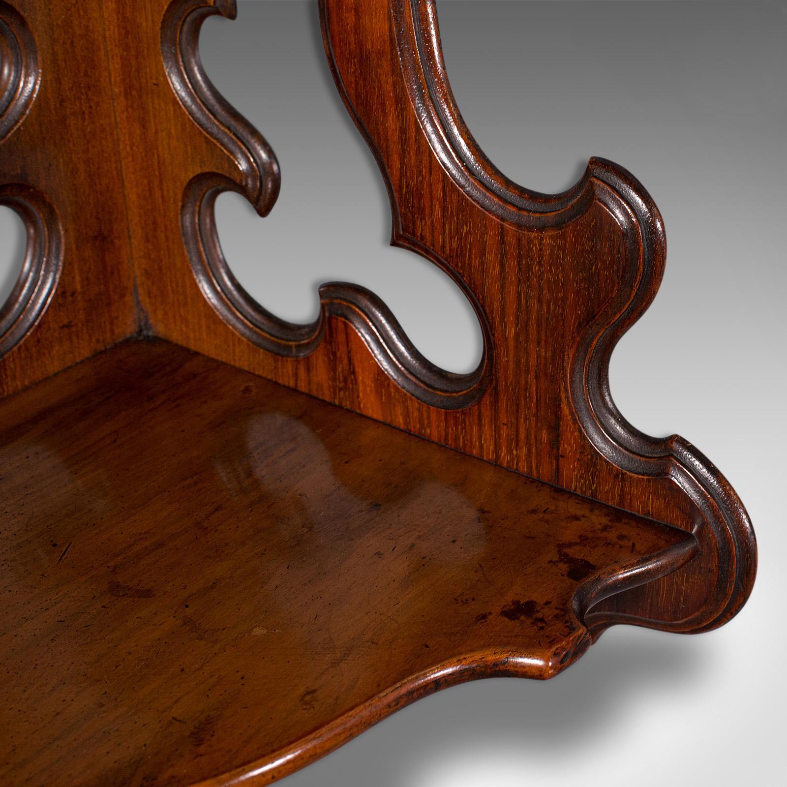 Antique 3 Tier Hanging Whatnot, English, Rosewood, Corner Wall Shelf, Victorian 2