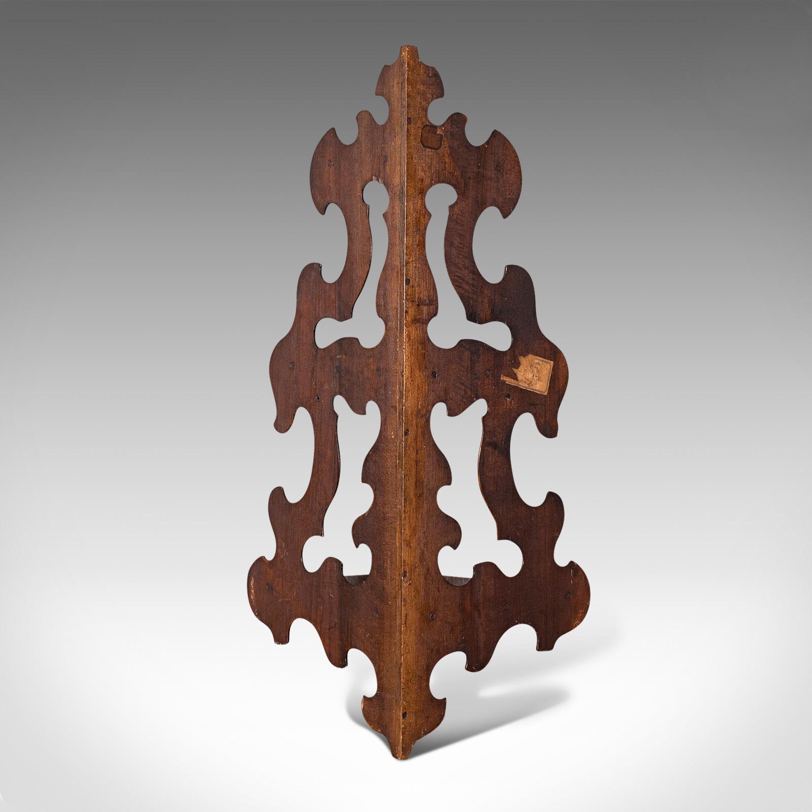 Antique 3 Tier Hanging Whatnot, English, Rosewood, Corner Wall Shelf, Victorian 4